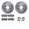 6312-67074 Brake Rotors with 3000-Series Ceramic Brake Pads Kit with Hardware, 1995-2000 Infiniti/Nissan, Position: Front - image 1