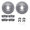 6312-67075 Brake Rotors with 3000-Series Ceramic Brake Pads Kit with Hardware, 1995-1999 Infiniti/Nissan, Position: Front - image 1