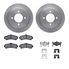6312-67076 Brake Rotors with 3000-Series Ceramic Brake Pads Kit with Hardware, 1995-2000 Infiniti/Nissan, Position: Rear - image 1