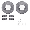 6312-67077 Brake Rotors with 3000-Series Ceramic Brake Pads Kit with Hardware, 1996-1998 Infiniti/Nissan, Position: Front - image 1