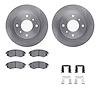 6312-67080 Brake Rotors with 3000-Series Ceramic Brake Pads Kit with Hardware, 1989-2006 Infiniti/Nissan, Position: Front