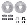 6312-67083 Brake Rotors with 3000-Series Ceramic Brake Pads Kit with Hardware, 1999-2001 Infiniti/Nissan, Position: Front - image 1