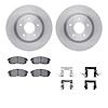6312-67086 Brake Rotors with 3000-Series Ceramic Brake Pads Kit with Hardware, 2011-2019 Infiniti/Nissan, Position: Front - image 1