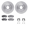 6312-67087 Brake Rotors with 3000-Series Ceramic Brake Pads Kit with Hardware, 2002-2006 Infiniti/Nissan, Position: Front - image 1