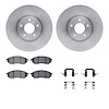 6312-67091 Brake Rotors with 3000-Series Ceramic Brake Pads Kit with Hardware, 2005-2020 Infiniti/Nissan, Position: Front - image 1