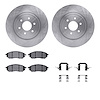 6312-67094 Brake Rotors with 3000-Series Ceramic Brake Pads Kit with Hardware, 2008-2011 Infiniti/Nissan, Position: Front - image 1