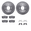6312-67095 Brake Rotors with 3000-Series Ceramic Brake Pads Kit with Hardware, 2000-2006 Infiniti/Nissan, Position: Rear - image 1