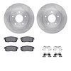 6312-67096 Brake Rotors with 3000-Series Ceramic Brake Pads Kit with Hardware, 2000-2004 Infiniti/Nissan, Position: Rear - image 1