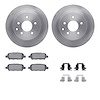 6312-67098 Brake Rotors with 3000-Series Ceramic Brake Pads Kit with Hardware, Fits Select Multiple Makes/Models, Position: Rear - image 1