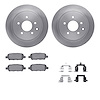 6312-67099 Brake Rotors with 3000-Series Ceramic Brake Pads Kit with Hardware, 2008-2013 Infiniti/Nissan, Position: Rear - image 1
