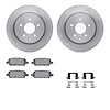 6312-67100 Brake Rotors with 3000-Series Ceramic Brake Pads Kit with Hardware, 2005-2021 Infiniti/Nissan, Position: Rear - image 1