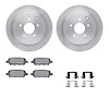6312-67102 Brake Rotors with 3000-Series Ceramic Brake Pads Kit with Hardware, Fits Select Infiniti/Nissan, Position: Rear