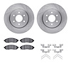 6312-67107 Brake Rotors with 3000-Series Ceramic Brake Pads Kit with Hardware, Fits Select Multiple Makes/Models, Position: Fron - image 1