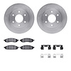 6312-67112 Brake Rotors with 3000-Series Ceramic Brake Pads Kit with Hardware, 2004-2005 Infiniti/Nissan, Position: Front - image 1
