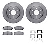 6312-67118 Brake Rotors with 3000-Series Ceramic Brake Pads Kit with Hardware, 2005-2007 Infiniti/Nissan, Position: Front - image 1