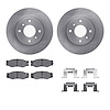 6312-68001 Brake Rotors with 3000-Series Ceramic Brake Pads Kit with Hardware, 1990-1992 Infiniti/Nissan, Position: Front - image 1