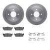 6312-68002 Brake Rotors with 3000-Series Ceramic Brake Pads Kit with Hardware, 1990-1992 Infiniti/Nissan, Position: Rear - image 1
