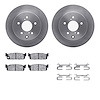 6312-68003 Brake Rotors with 3000-Series Ceramic Brake Pads Kit with Hardware, 1990-1993 Infiniti/Nissan, Position: Rear - image 1