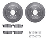 6312-68005 Brake Rotors with 3000-Series Ceramic Brake Pads Kit with Hardware, 1994-1996 Infiniti/Nissan, Position: Rear - image 1
