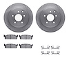 6312-68006 Brake Rotors with 3000-Series Ceramic Brake Pads Kit with Hardware, 1993-2001 Infiniti/Nissan, Position: Rear - image 1