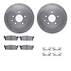 6312-68007 Brake Rotors with 3000-Series Ceramic Brake Pads Kit with Hardware, 2002-2006 Infiniti/Nissan, Position: Rear - image 1