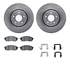 6312-68010 Brake Rotors with 3000-Series Ceramic Brake Pads Kit with Hardware, 2005-2014 Infiniti/Nissan, Position: Front - image 1