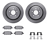 6312-68011 Brake Rotors with 3000-Series Ceramic Brake Pads Kit with Hardware, 2007-2015 Infiniti/Nissan, Position: Rear - image 1