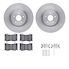6312-68015 Brake Rotors with 3000-Series Ceramic Brake Pads Kit with Hardware, Fits Select Infiniti/Nissan, Position: Front - image 1