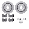 6312-68016 Brake Rotors with 3000-Series Ceramic Brake Pads Kit with Hardware, 2008-2020 Infiniti/Nissan, Position: Rear - image 1