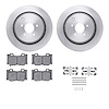 6312-68017 Brake Rotors with 3000-Series Ceramic Brake Pads Kit with Hardware, Fits Select Infiniti/Nissan, Position: Rear - image 1