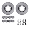 6312-72024 Brake Rotors with 3000-Series Ceramic Brake Pads Kit with Hardware, 1987-1990 Mitsubishi, Position: Front - image 1