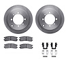 6312-72027 Brake Rotors with 3000-Series Ceramic Brake Pads Kit with Hardware, 1992-1995 Multiple Makes/Models, Position: Rear - image 1