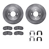 6312-72038 Brake Rotors with 3000-Series Ceramic Brake Pads Kit with Hardware, 1998-2002 Mitsubishi, Position: Front - image 1