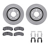 6312-72045 Brake Rotors with 3000-Series Ceramic Brake Pads Kit with Hardware, Fits Select Mitsubishi, Position: Front
