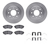 6312-72065 Brake Rotors with 3000-Series Ceramic Brake Pads Kit with Hardware, 1998-2001 Kia/Hyundai/Genesis, Position: Front - image 1