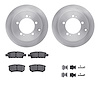 6312-72084 Brake Rotors with 3000-Series Ceramic Brake Pads Kit with Hardware, 2004-2007 Mitsubishi, Position: Rear - image 1