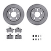 6312-73002 Brake Rotors with 3000-Series Ceramic Brake Pads Kit with Hardware, 1986-1991 Audi/Volkswagen, Position: Rear - image 1
