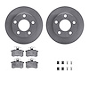 6312-73003 Brake Rotors with 3000-Series Ceramic Brake Pads Kit with Hardware, 1980-1991 Audi/Volkswagen, Position: Rear - image 1