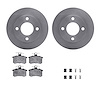6312-73005 Brake Rotors with 3000-Series Ceramic Brake Pads Kit with Hardware, 1982-1998 Audi/Volkswagen, Position: Rear - image 1
