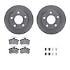 6312-73006 Brake Rotors with 3000-Series Ceramic Brake Pads Kit with Hardware, 1986-2000 Audi/Volkswagen, Position: Rear - image 1