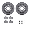 6312-73008 Brake Rotors with 3000-Series Ceramic Brake Pads Kit with Hardware, 1990-1997 Audi/Volkswagen, Position: Rear