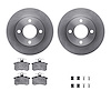 6312-73009 Brake Rotors with 3000-Series Ceramic Brake Pads Kit with Hardware, 1989-1991 Audi/Volkswagen, Position: Rear - image 1