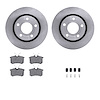 6312-73019 Brake Rotors with 3000-Series Ceramic Brake Pads Kit with Hardware, 2000-2003 Audi/Volkswagen, Position: Rear - image 1