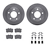 6312-73025 Brake Rotors with 3000-Series Ceramic Brake Pads Kit with Hardware, 1999-2001 Audi/Volkswagen, Position: Rear - image 1