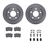 6312-73026 Brake Rotors with 3000-Series Ceramic Brake Pads Kit with Hardware, 1999-2002 Audi/Volkswagen, Position: Rear - image 1