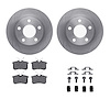 6312-73027 Brake Rotors with 3000-Series Ceramic Brake Pads Kit with Hardware, 1999-2005 Audi/Volkswagen, Position: Rear - image 1
