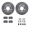 6312-73028 Brake Rotors with 3000-Series Ceramic Brake Pads Kit with Hardware, 2002-2006 Audi/Volkswagen, Position: Rear - image 1