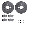 6312-73037 Brake Rotors with 3000-Series Ceramic Brake Pads Kit with Hardware, 1984-1987 Audi/Volkswagen, Position: Front - image 1