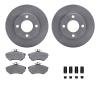 6312-73040 Brake Rotors with 3000-Series Ceramic Brake Pads Kit with Hardware, 1990-1991 Audi/Volkswagen, Position: Front