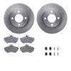 6312-73042 Brake Rotors with 3000-Series Ceramic Brake Pads Kit with Hardware, 1980-1983 Audi/Volkswagen, Position: Front
